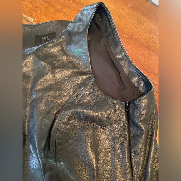 NWT Banana Republic Monogram Leather Peplum Top size 4 - Picture 3 of 11